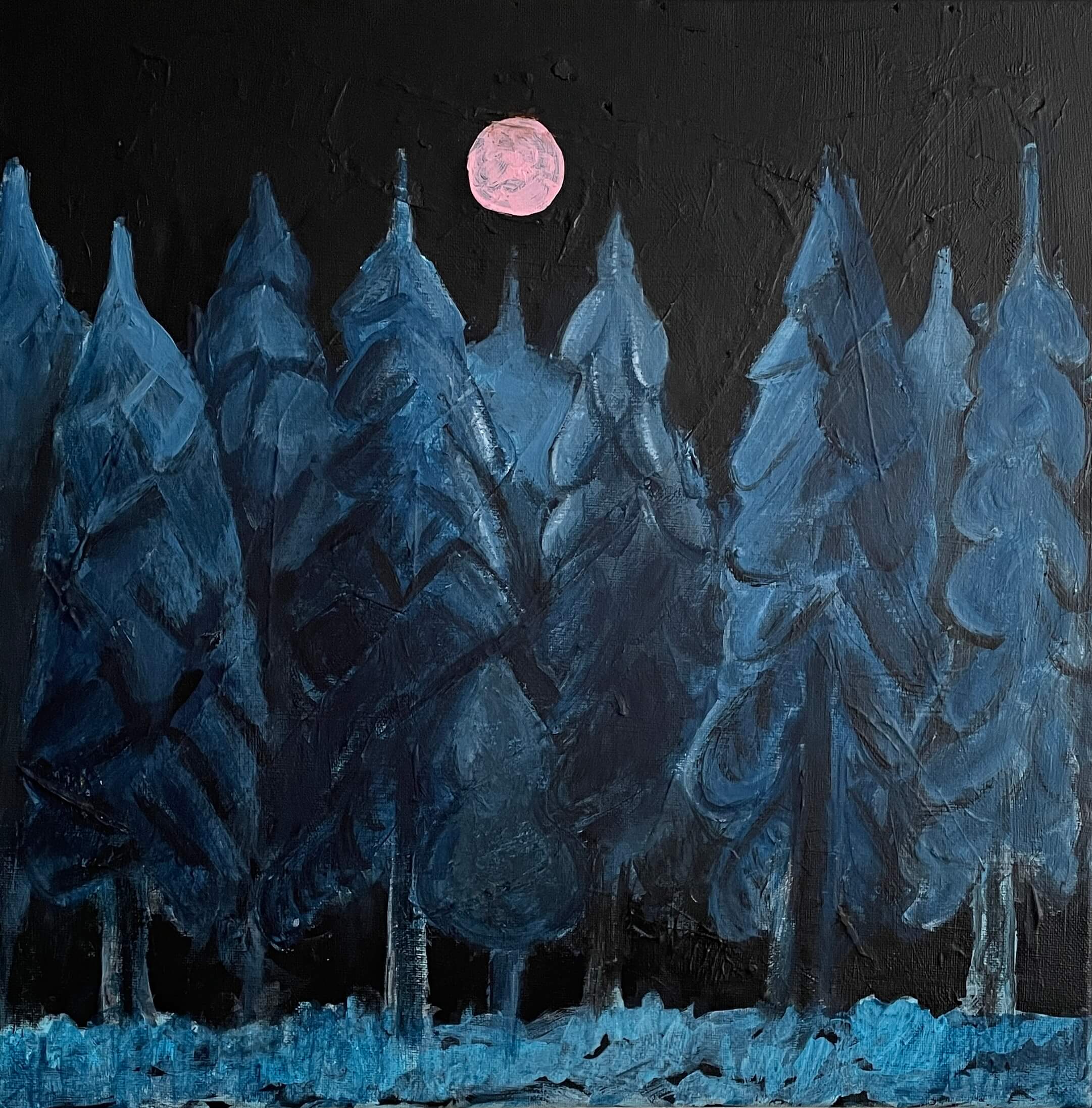 Matus Novak - Lesné nocturno Matus Novak - Lesné nocturno, originálny obraz, slovenský maliar