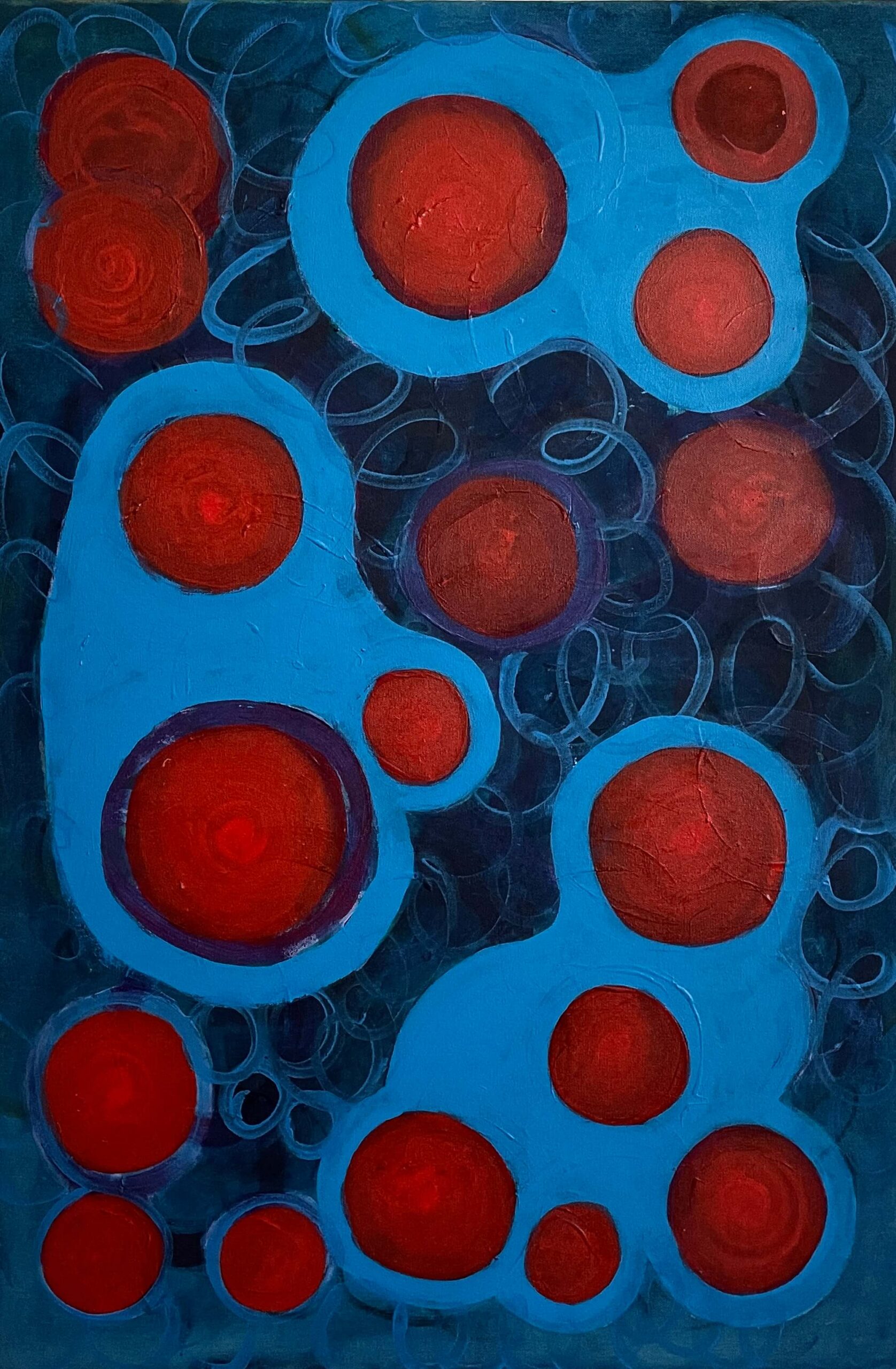 Matúš Novak - Molekuly Matúš Novak - Molekuly, slovenský maliar, originálny obraz, 60x90cm