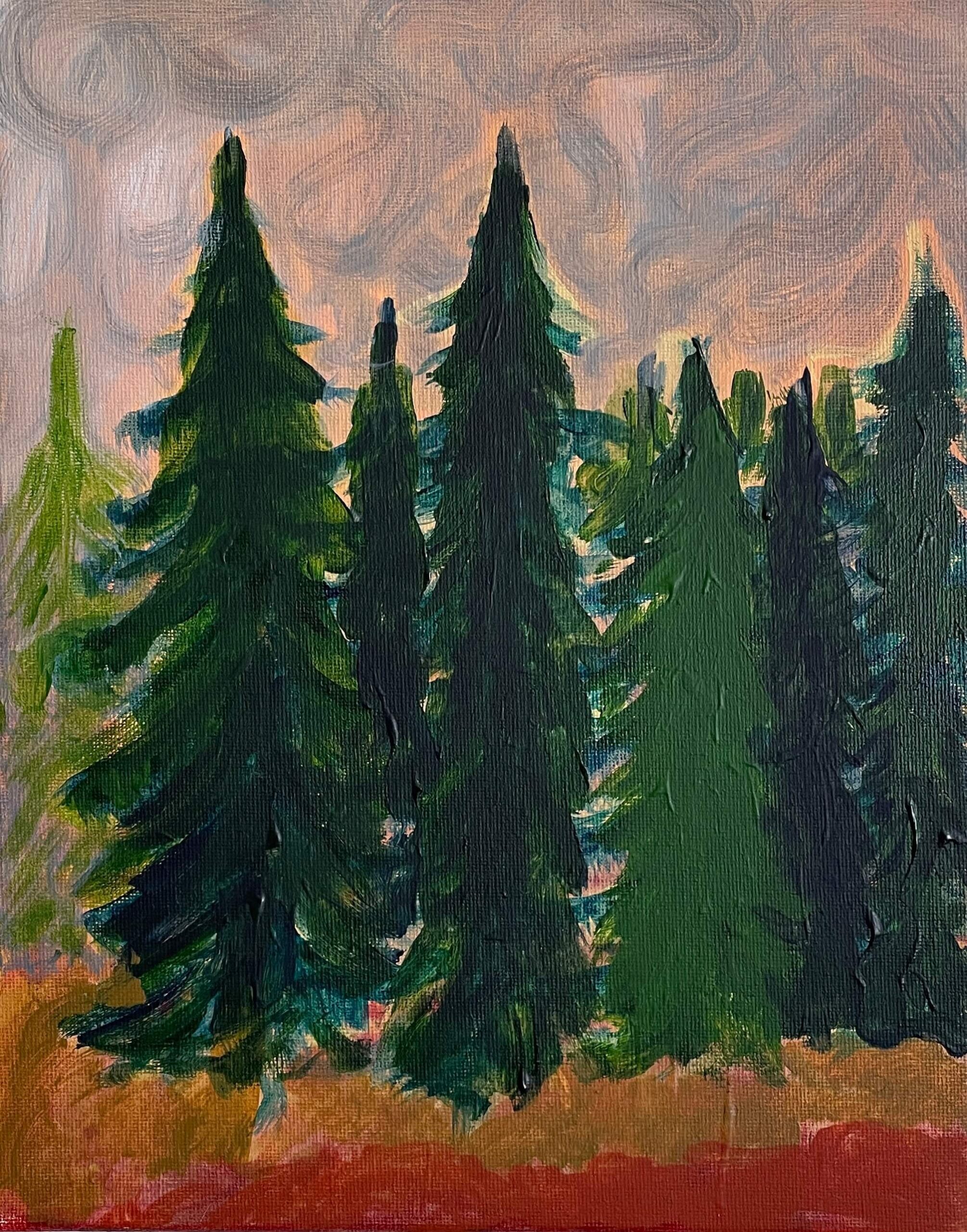 Matúš Novak - Rytmus lesa Matúš Novak - Rytmus lesa, 30x40cm, obraz, slovenský maliar