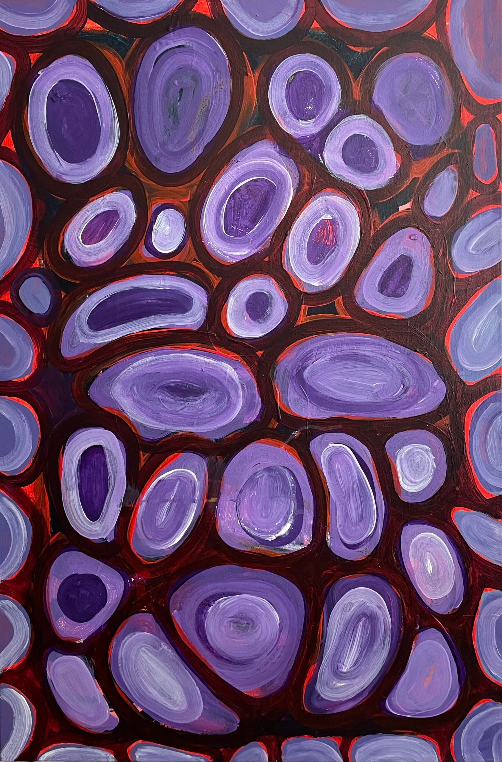 Matúš Novak - Tkanivo zblízka (bunky) Matúš Novak - Tkanivo zblízka (bunky), obraz 90x60cm, slovenský maliar, slávni maliari